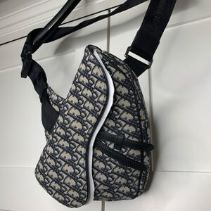 DIOR Saddle Bag Beige And Black Dior Oblique Jacquard